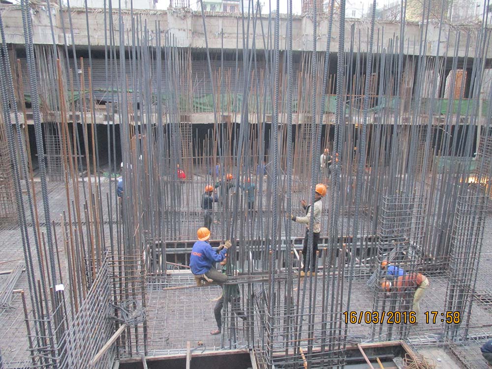 Thép Vách thang máy Hầm B2 Tháp B